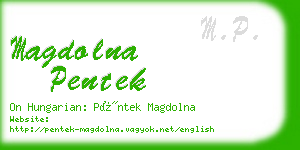 magdolna pentek business card